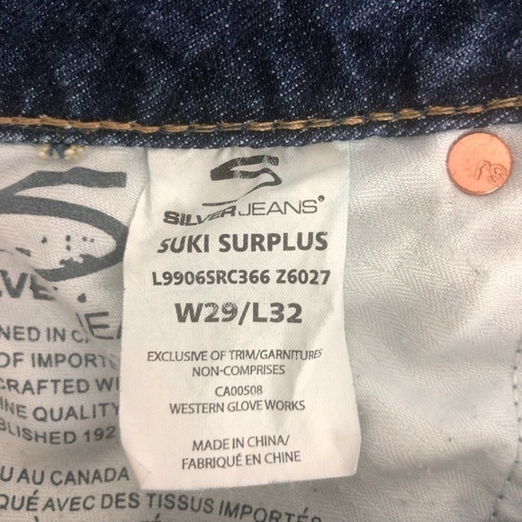 SILVER Women’s Blue Jeans Size 7/8 (29) SUKI Surplus Button Pockets Distressed - Picture 8 of 16